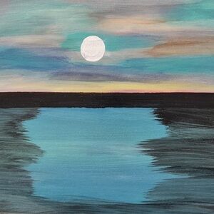 Serene Moonlit Landscape Art Print